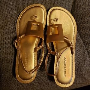 Bernardo gold sandals